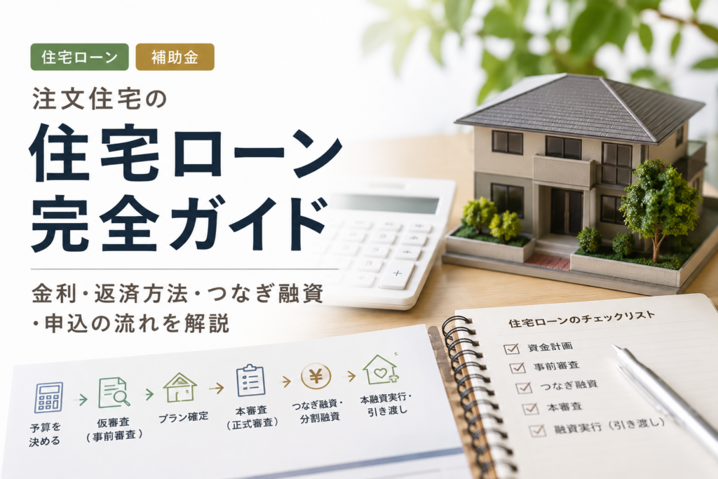 注文住宅の住宅ローン完全ガイド｜金利・返済方法・つなぎ融資・申込の流れを解説